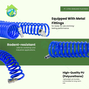 SSBO 6 metros mejor espiral retroceso compresor de aire manguera fuertemente Flexible resistente a alta presión taller garaje uso doméstico - Product Image 5