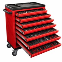 Ensemble de 500 pièces d'outils mobiles rouges pour concessionnaires automobiles et garages commerciaux, coffre à outils en acier à 7 tiroirs avec plateaux en EVA
