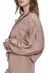 Ensemble de survêtement pour femme coupe-vent, taille ajustable et élastique, en nylon, nouveau modèle rose bébé, veste zippée et pantalon, collection été 2026 - Product Image 3