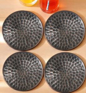 Hammered metal coaster Copper coaster set Handmade metal coasters Rustic drink coaster Vintage metal coaster Brass coaster - Product Image 5