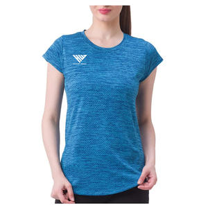 T-shirts de sport personnalisés en gros pour femmes et vêtements en polyester pour l'été, t-shirts unis pour le sport - Product Image 1