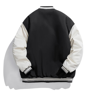 เสื้อแจ็กเก็ตเบสบอลผ้ากำมะหยี่ปักลายสำหรับผู้ชายทรงหลวมใส่สบายออกแบบได้ตามต้องการ - Product Image 4