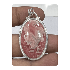 Venta al por mayor de Plata de Ley 925 colgante grueso pulido con piedras preciosas de jaspe Malingano collares hechos a mano - Product Image 2