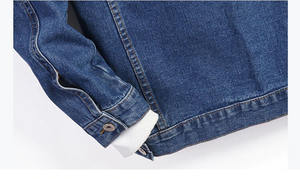 Veste en jean 100% polyester d'hiver avec logo personnalisé, vêtements pour hommes, service OEM, style vintage, respirante, coupe-vent, qualité supérieure - Product Image 6