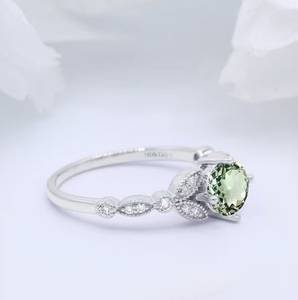 Natural Peridot Silver Ring 925 Sterling Silver Gemstone Ring For Women August Birthstone Crystal Jewelry Wedding Gift - Product Image 4