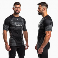 Maillots de protection anti-UV personnalisés avec impression HD sublimée pour BJJ MMA Jiu-Jitsu, entraînement, durables, respirants, 100% polyester