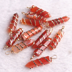 Gran oferta de la mejor calidad, colgante de amatista envuelto en alambre Natural, piedra de cristal de punto de amatista de Alif Crystal y ágata en La India - Product Image 5