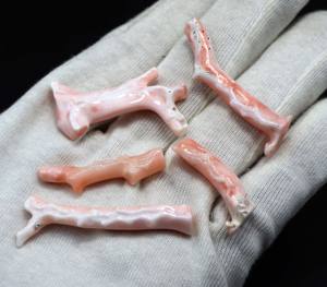 หินปะการังสีขาวธรรมชาติแบบหลวมจี้หินผิวปะการังขัดมัน30X7MM 48X6MM - Product Image 3