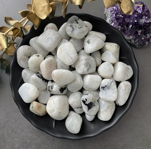 White Tumbled Moonstone Stones Polished <b>Natural</b> <b>Crystal</b> For Home Decoration Feng Shui Stone Collection - Product Image 1