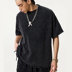 OEM personalizado Streetwear cuello alto camiseta mejor calidad 300 Gsm peso pesado camisa suave peinado algodón bordado Dtg impresión camiseta - Product Image 5