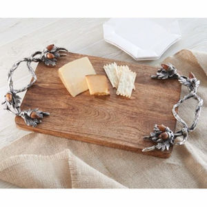 Hotel Tableware Tea And Coffee Serving Tray Modern Wooden Tray With Black Metal Handle Snacks Dessert Server Platters For Sale - Product Image 5