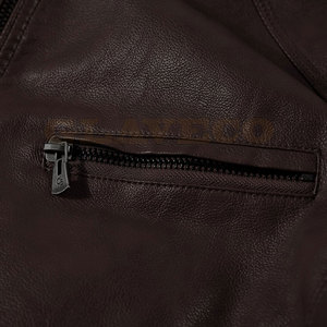 <b>Heavy</b> <b>Duty</b> Custom Made Men's Winter Leather Jacket with Stand Collar and Front Logo-High Quality Eco-Friendly Waterproof - Product Image 4