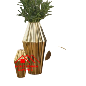 Tableware Flower <b>Vase</b> Hotel Ware Usage Aluminum Casted Custom Best Seller <b>Set</b> <b>of</b> <b>3</b> Abstract Hallow Flower <b>Vase</b> Top Quality - Product Image 5