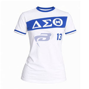 Delta Sigma Theta Sorority T-<b>Shirt</b> Greek Letter Design Sorority Members <b>Royal</b> <b>Blue</b> White 100% Cotton Breathable DST Sorority - Product Image 1