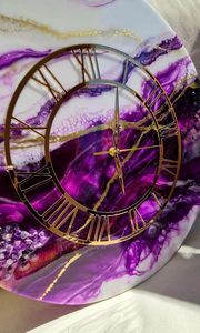 ELEMENTS Horloge murale en résine époxy Résine époxy Salon meilleur qulatiye Meubles Décoration intérieure Horloge murale personnalisée meilleur - Product Image 4