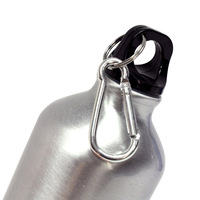Bouteille d'eau sport en aluminium 17 oz avec logo personnalisé, réutilisable, à paroi simple, avec couvercle mousqueton pour cadeaux promotionnels
