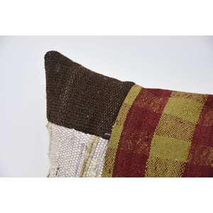 Coussin Kantha en laine multicolore patchwork 16x48 pouces Coussin décoratif tissé avec motif vintage - Product Image 2