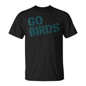 Camiseta Go Birds Philadelphia negra con estampado desgastado, talla unisex para adultos - Product Image 1
