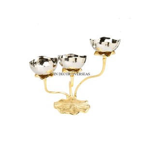 Antique Fancy Designer High Grade Gold Plated Base For <b>Silver</b> Color Shiny Mirror Polished Hammered Texture Serving & Decor <b>Bowls</b> - Product Image 1