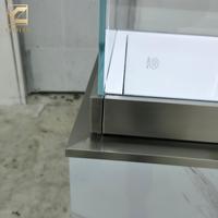 Présentoir à bijoux moderne en marbre veiné de luxe, verre trempé, logo personnalisé, éclairage LED, écologique, robuste, recyclable