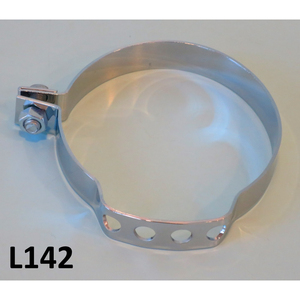 Chrome <b>frame</b> <b>clamp</b> for outer cable grease nipples Lambretta D/LD150 + LD125 + LI + TV2/3 + SX + GP/DL - Product Image 1