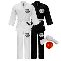 Uniformes de Taekwondo Gis Gi Personnalisables 100% Coton Écologique Respirant Vêtements de Sport pour Adultes Unisexe avec Emballage Personnalisé