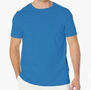 T-shirt à manches courtes pour hommes avec logo personnalisé, t-shirt coupe ajustée délavé en machine en coton 100% biologique avec fermeture à enfiler - Product Image 1