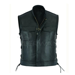 Chaqueta de chaleco de cuero transpirable con logotipo personalizado para hombre, ropa exterior de invierno de alta calidad con características transpirables - Product Image 2