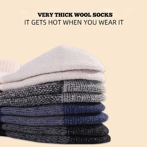 Chaussettes de sport de plein air en laine mérinos pour adultes avec logo personnalisé le plus récent contrôle de l'humidité Warm Crew - Product Image 6