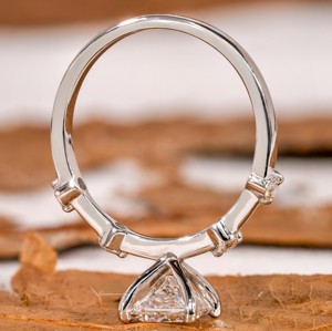 Anillo de compromiso de diamante cultivado en laboratorio de corte princesa de diseñador para una vida de amor Anillo de Bodas de diamantes pavé de distancia de corte redondo - Product Image 4