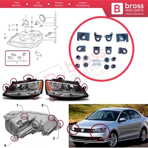 Soporte de Reparación para Faros Delanteros BHL528+BHL529, Juego de Soportes Izquierdo y Derecho para Jetta MK6 A6 5C6 2010-2018 5C7998225 5C7998226 - Product Image 5