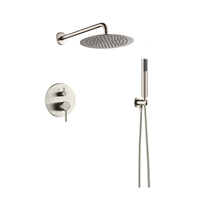 Tidjuin système de douche de salle de bain mélangeur de pluie de luxe robinet de douche noir mural haute pression ensemble de douche pluie