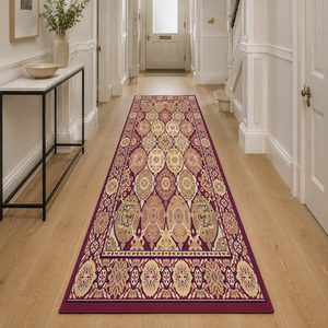 RUGS DEPOT LXDP-0348 Wholesale Red Burgundy Modern Vintage Digital Printed Machine Washable Chenille Area Rug Non <b>Slip</b> - Product Image 5