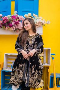 Chal Étnico de Terciopelo Real Recién Lanzado, Poliéster Sólido con Bordes Bordados y Lentejuelas, Transpirable, para Invierno, para Mujer - Product Image 4