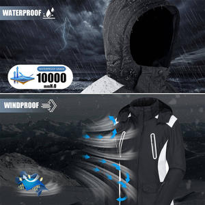 Chaquetas de esquí para mujer hechas a medida con capucha, forro térmico con cremallera completa, material resistente al agua para esquiar y uso al aire libre - Product Image 2