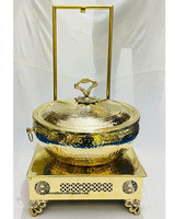 Chauffe-Plats Personnalisés en Acier Inoxydable 8 L – Plats de Présentation Buffet Dorés Martelés – Fabrication Artisanale Indienne