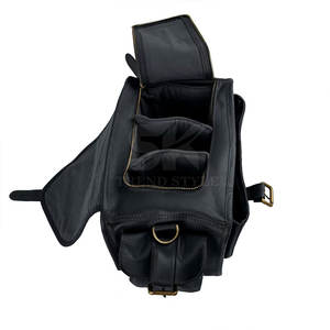 Sac à appareil photo en cuir de couleur unie avec logo personnalisé, étui de transport pour appareil photo à teinte unique, OEM - Product Image 6