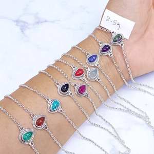 Multi Gemstone Silver <b>Fine</b> <b>Bracelet</b> 925 Sterling Silver <b>Bracelets</b> Wholesale Price Silver Jewelry - Product Image 2