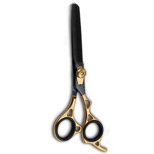 Tijeras de adelgazamiento de salón de belleza con mango dorado, hoja de Color negro, tijera de pelo de 32 dientes con tornillo ajustable - Product Image 6