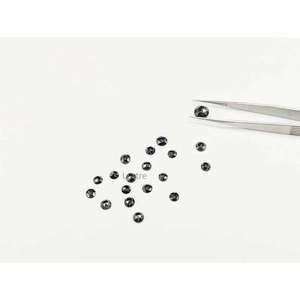 Diamante Natural Negro Tallado en Rosa, Cabujón de 2.5mm, Diamante en Bruto Facetado con Corte Excelente y Buen Corte, Claridad VS2 - Product Image 6