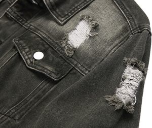 Veste en jean décontractée d'hiver pour homme, col montant, coupe-vent, haut de fitness, devant uni, nouveau tissu tendance, veste d'hiver - Product Image 4