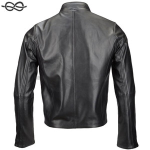 Blouson Biker en Cuir Noir à Bouton Unique pour Homme – Veste Décontractée Vintage à Capuche Style Urbain – Meilleur Prix Personnalisable - Product Image 3