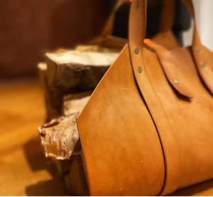 Sac de bûches artisanal de luxe en cuir de buffle de qualité supérieure résistant aux odeurs pour le transport du bois - Product Image 5