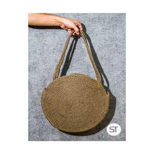 Sac fourre-tout en jute tissé à la main, écologique, en fibre naturelle, durable, élégant, réutilisable, pour le shopping et le rangement - Product Image 3