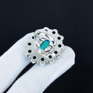Bague élégante en pierre précieuse turquoise, faite à la main, en argent sterling 925, bijoux en argent, bagues, cadeau de fiançailles - Product Image 6