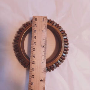 กำไลข้อมือทองเหลืองดิบ69มม., กำไลข้อมือฝัง, กำไลข้อมือช่องว่างเปล่า, สร้อยข้อมือทำด้วยมือกว้าง, ทองเหลืองดิบ - Product Image 1