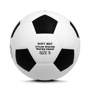 Balón de fútbol para ejercicio de PVC blanco y negro, PVC de alto brillo, poliéster, herida, vejiga, diseño de 32 paneles, 4 entrenamientos, juego y práctica al aire libre - Product Image 3