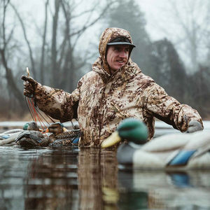 Nouvelle arrivée Veste softshell de chasse unisexe d'hiver camouflage imprimé délavé, résistante aux acides, antibactérienne et imperméable - Product Image 4
