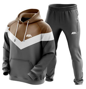 Ropa deportiva activa XL para hombre Traje para correr Joggers con logotipo personalizado con conjunto de chándal gris para entrenamiento - Product Image 1