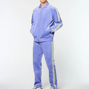 Customize Velvet <b>Tracksuit</b> Sweatsuit Velvet <b>Men</b> Jogging <b>Tracksuit</b> 2 Piece Set Zipper Unique Sweatshirts <b>Velour</b> Zipper up Jacket - Product Image 1